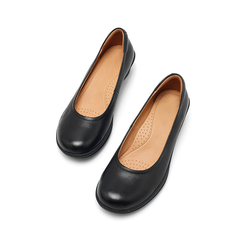 Escarpins en cuir de vache faits main à enfiler pour femmes en 4 couleurs