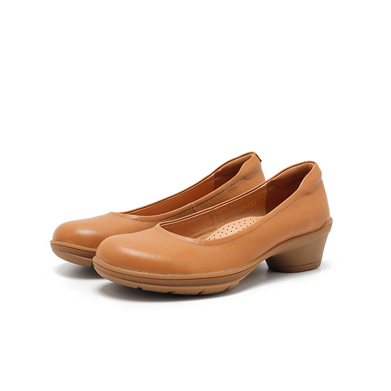 Escarpins en cuir de vache faits main à enfiler pour femmes en 4 couleurs