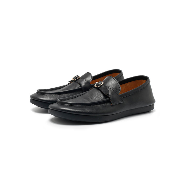 Mocassins en cuir souple faits main à boucle à enfiler pour femmes en 5 couleurs