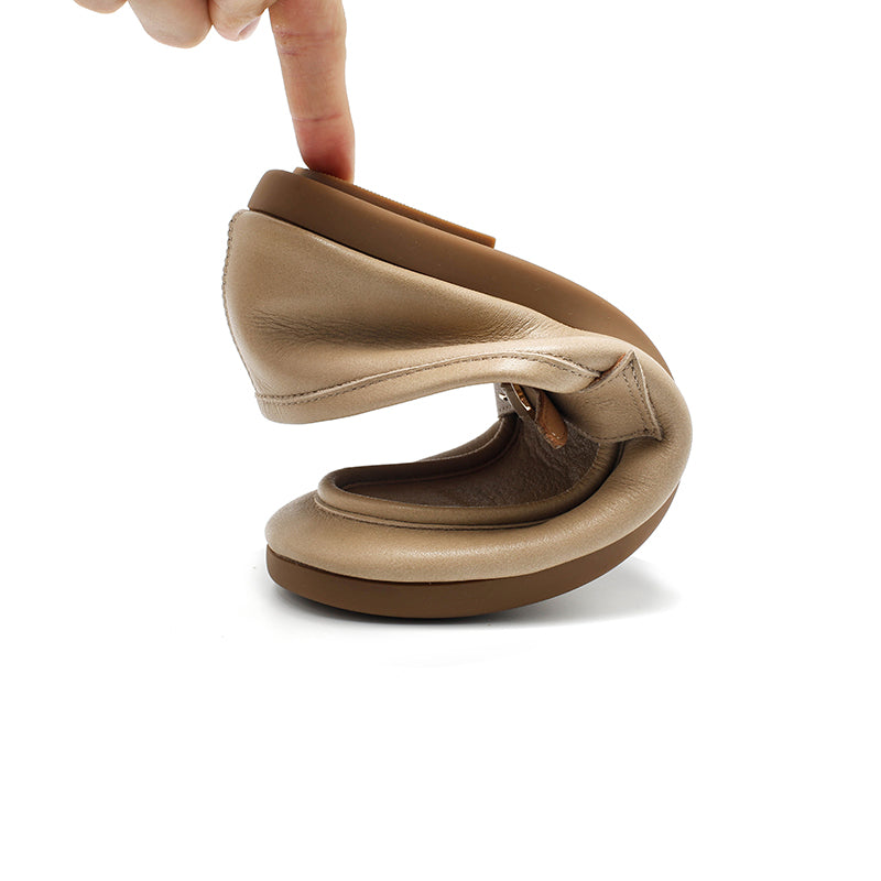 Mocassins en cuir souple faits main à boucle à enfiler pour femmes en 5 couleurs