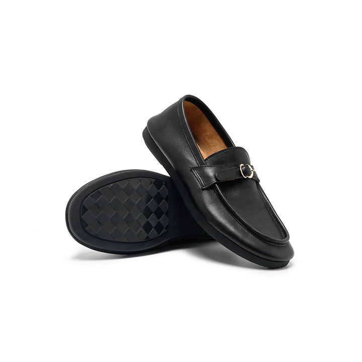 Mocassins en cuir souple faits main à boucle à enfiler pour femmes en 5 couleurs