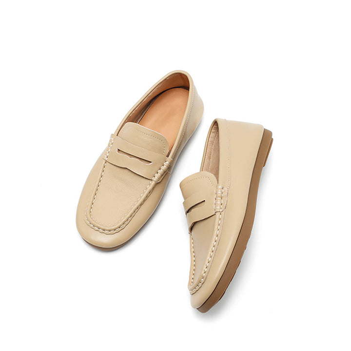 Mocassins en cuir de vache faits main à enfiler pour femmes en 4 couleurs