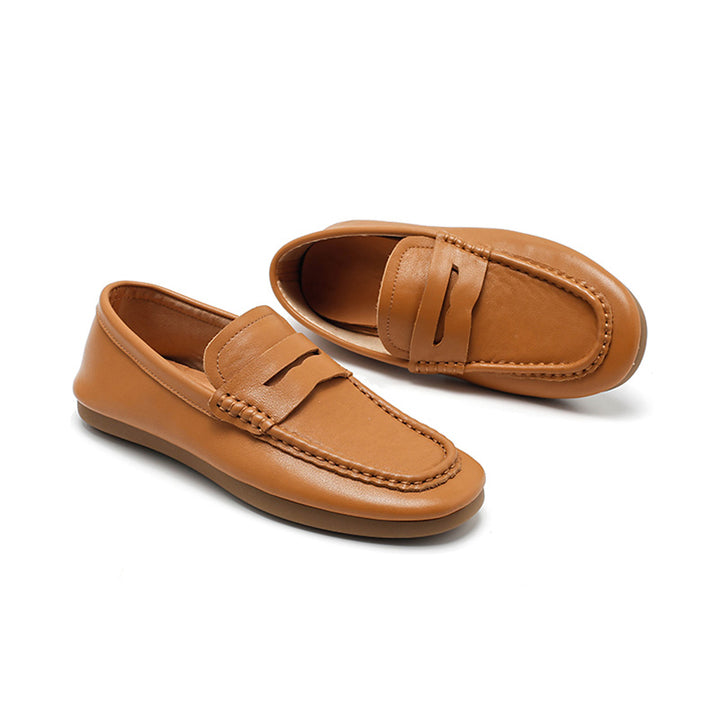 Mocassins en cuir de vache faits main à enfiler pour femmes en 4 couleurs