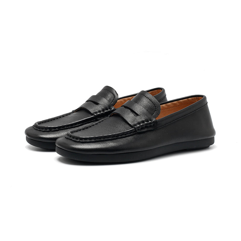 Mocassins en cuir de vache faits main à enfiler pour femmes en 4 couleurs