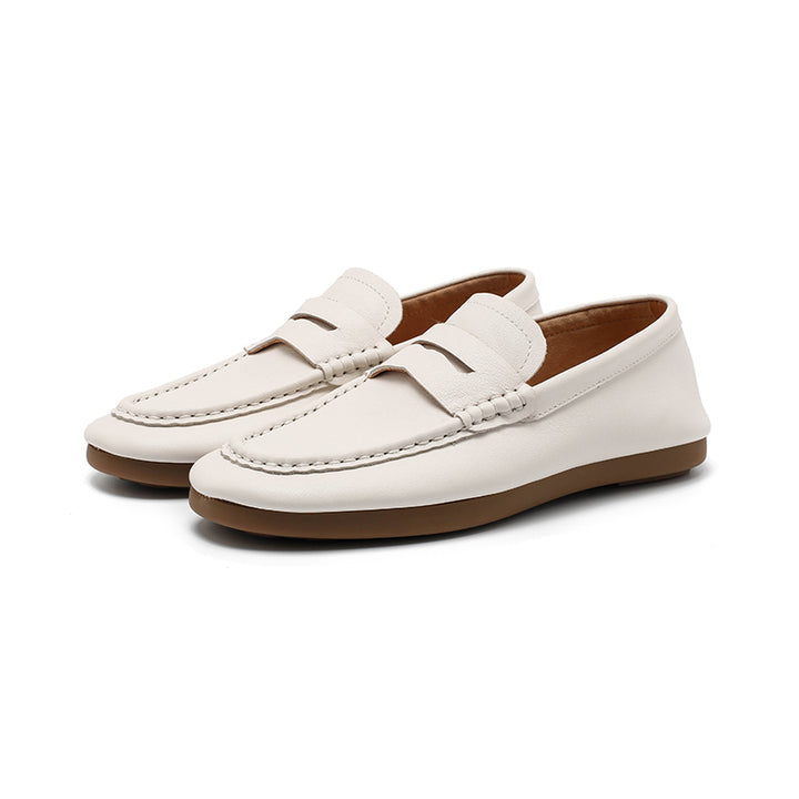 Mocassins en cuir de vache faits main à enfiler pour femmes en 4 couleurs