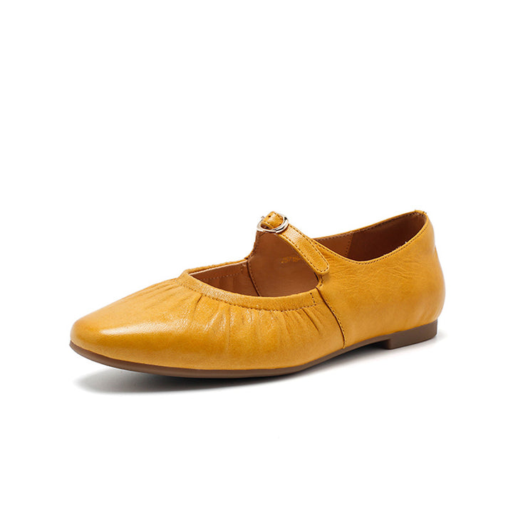 Ballerines Mary Jane en cuir de mouton souple faites main pour femmes en 5 couleurs