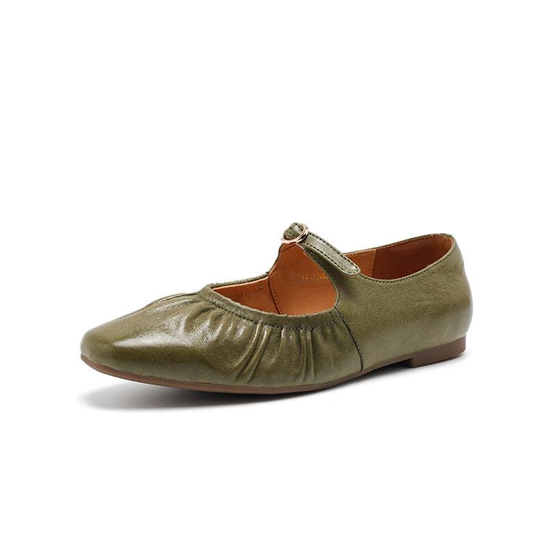 Ballerines Mary Jane en cuir de mouton souple faites main pour femmes en 5 couleurs