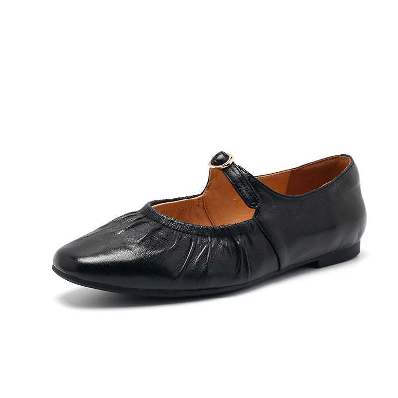 Ballerines Mary Jane en cuir de mouton souple faites main pour femmes en 5 couleurs