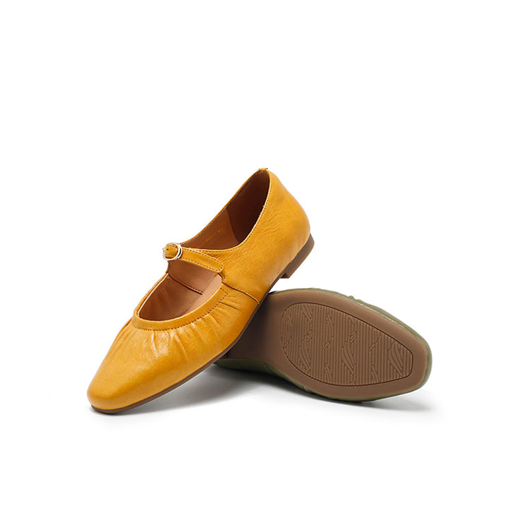 Ballerines Mary Jane en cuir de mouton souple faites main pour femmes en 5 couleurs