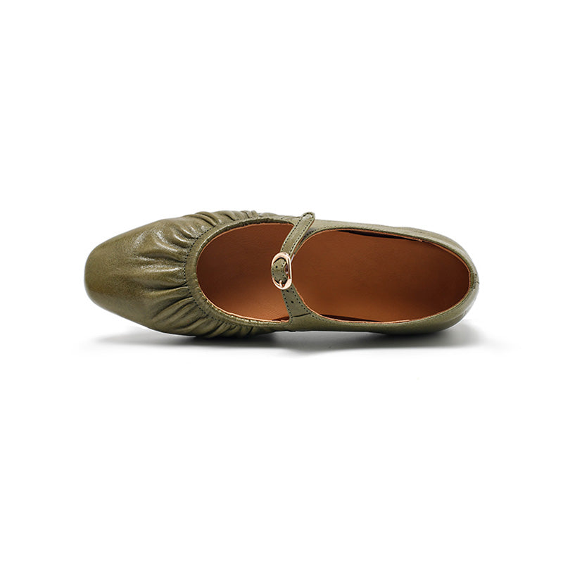 Ballerines Mary Jane en cuir de mouton souple faites main pour femmes en 5 couleurs