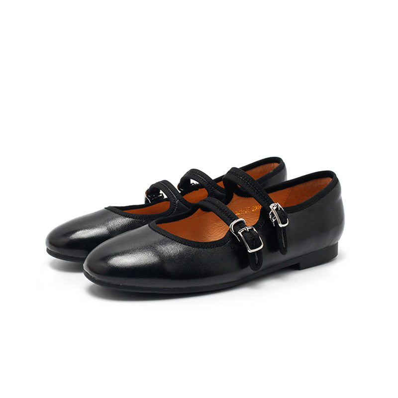 Ballerines Mary Jane en peau de mouton faites à la main pour femmes en champagne/noir/bleu/jaune