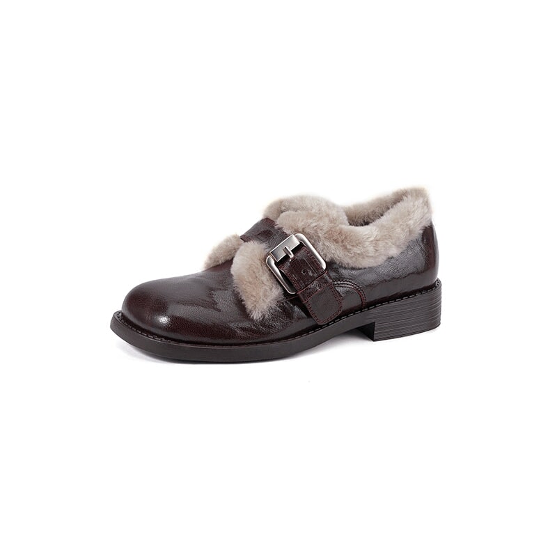 dwarves1013-2 Mary Jane 5 Brown Short Plush