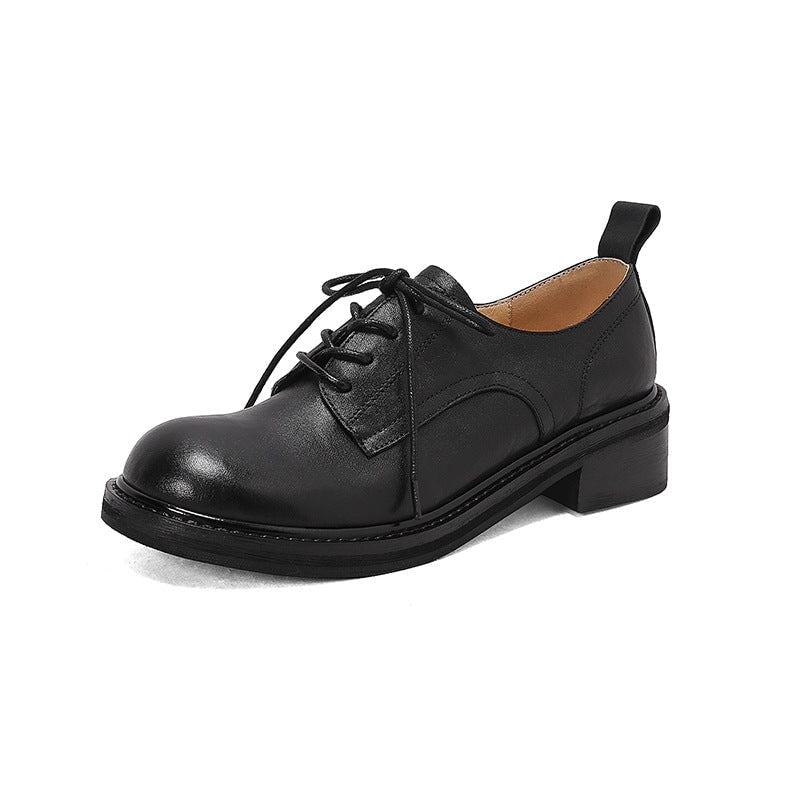 Round Toe Derby Shoes For Women Handmade Horse Leather in Brown/Black –  Dwarves Shoes