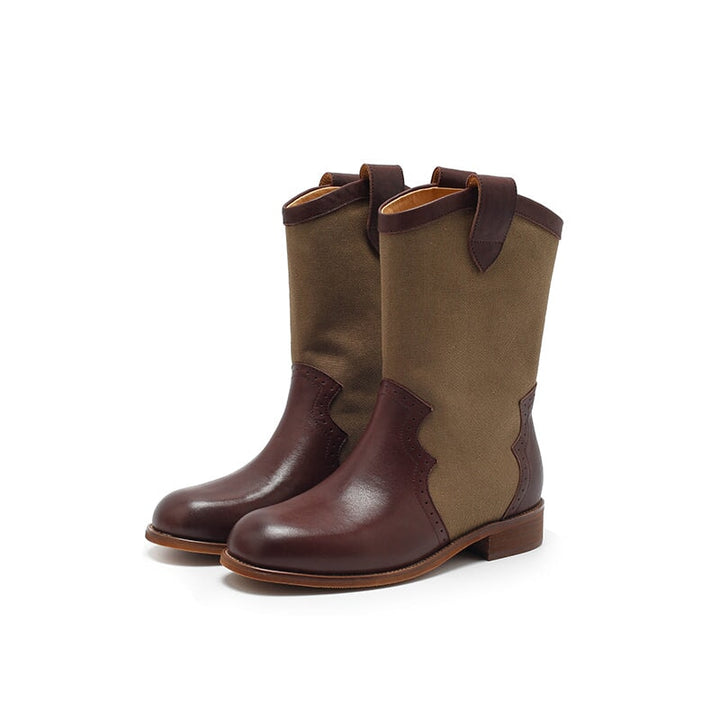 dwarves1137-2 Boots 5.5 Reddish Brown and Apricot