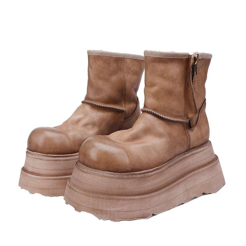 dwarves1316-1 Boots 5 Khaki Fleece Lined