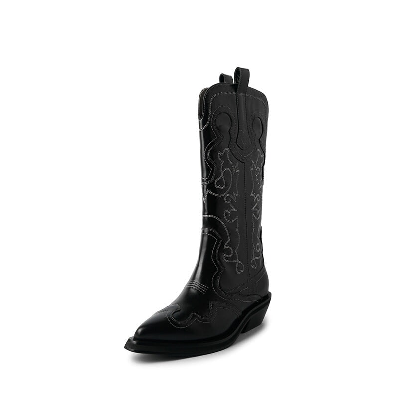 dwarves1402-50 Boots 5 Black Tall Leather Lined