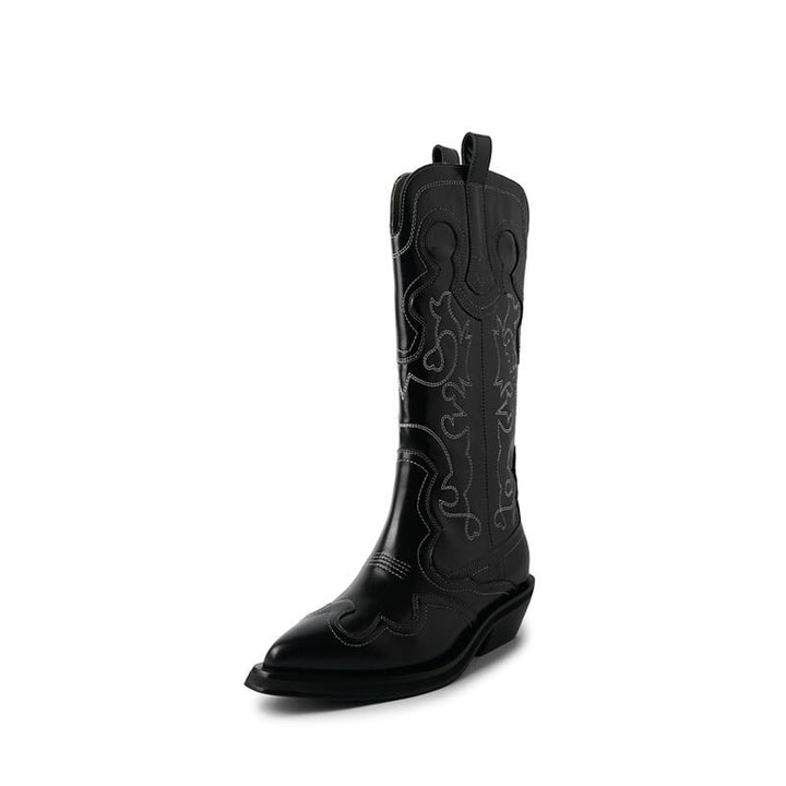 dwarves1402-50 Boots 5 Black Tall Leather Lined
