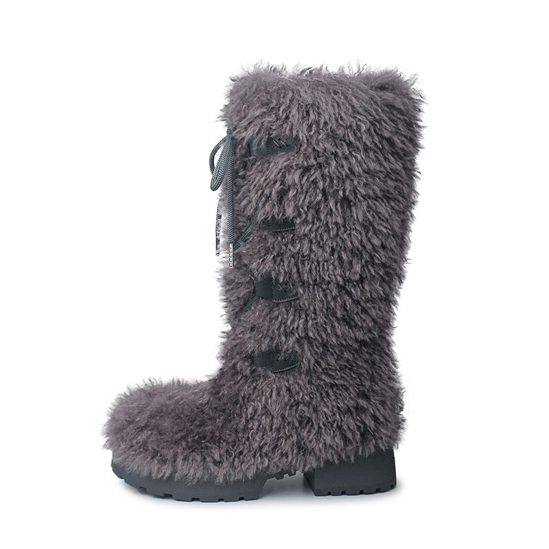 dwarves1724-2 Boots 5 Grey Wool Blend