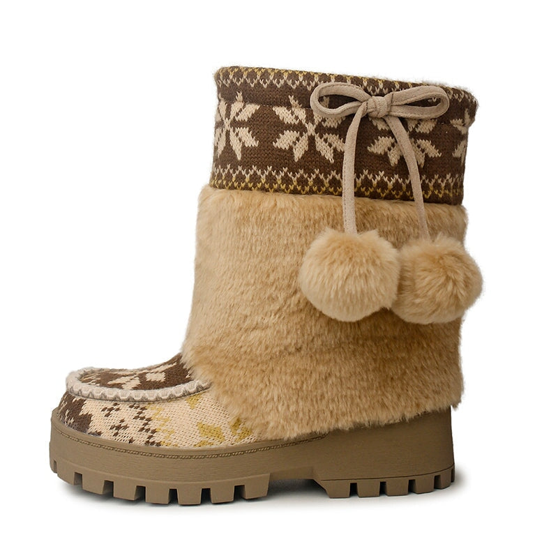 dwarves1726-1 Boots 5 Beige Long Plush 1