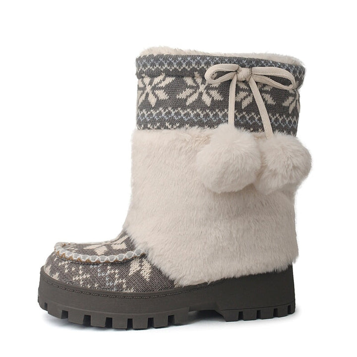 dwarves1726-2 Boots 5 Grey Long Plush 1