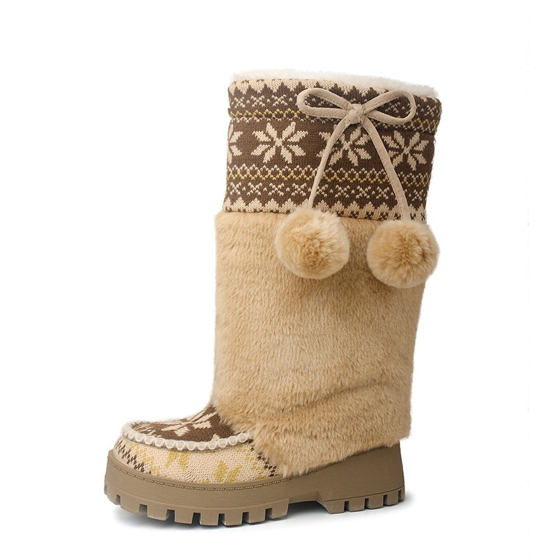 dwarves1726-3 Boots 5 Beige Long Plush 2