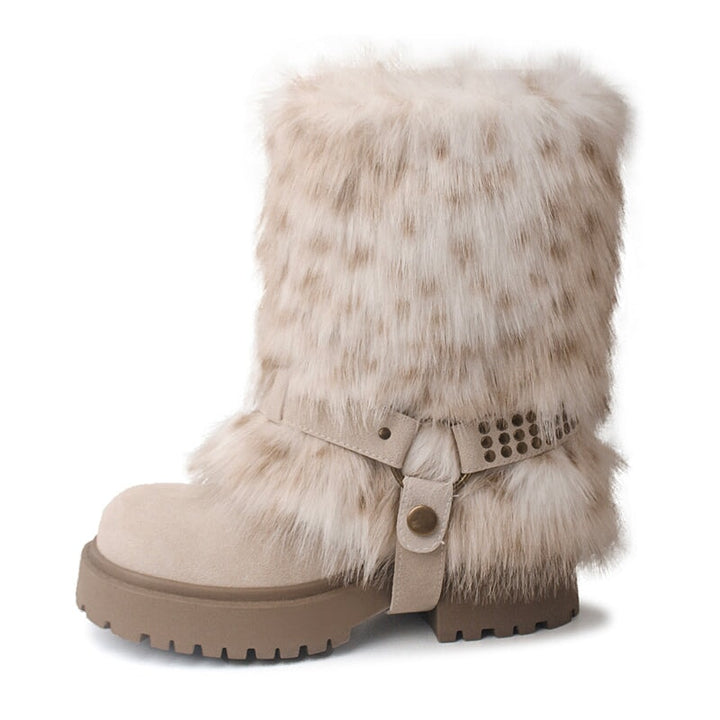 dwarves1727-1 Boots 5 Apricot Long Plush