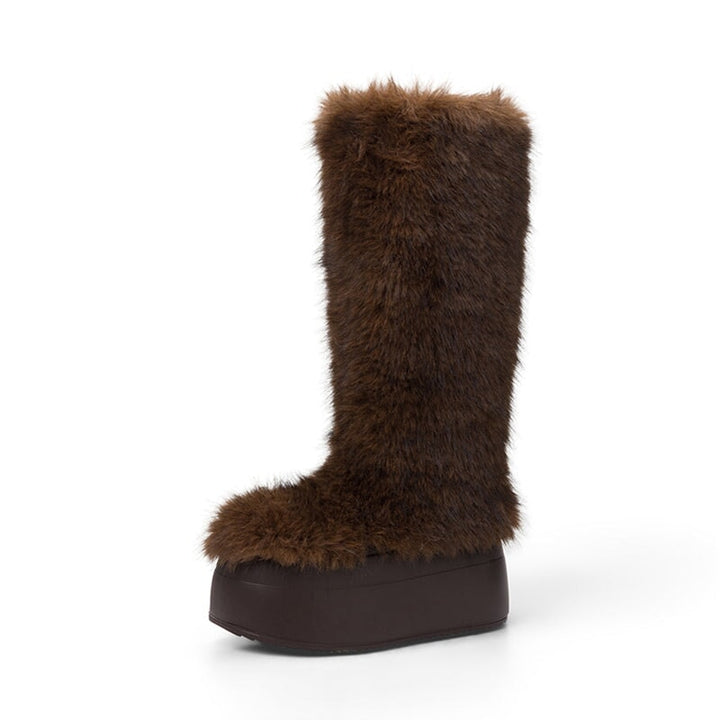 dwarves1728-2 Boots 5 Coffee Long Plush