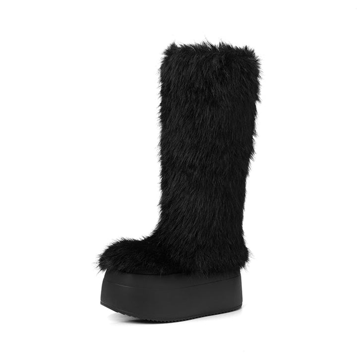 dwarves1728-3 Boots 5 Black Long Plush