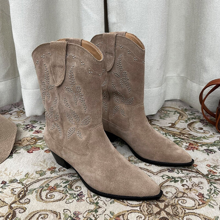 dwarves1749-32 Boots 5.5 Suede Ligth Khaki