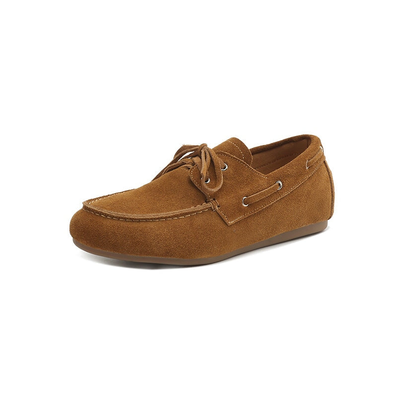 dwarves182-2 Oxfords &amp; Tie 5.5 Caramel Cow Suede Leather
