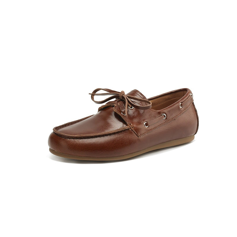 dwarves182-4 Oxfords &amp; Tie 5.5 Light Brown Top Layer Cow Leather