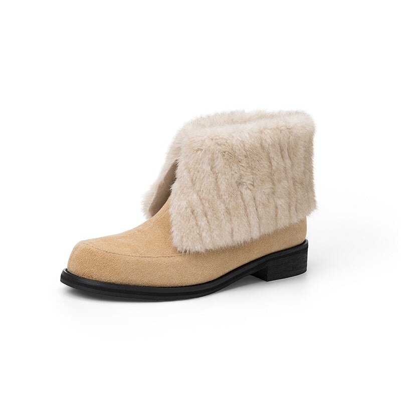 dwarves1837-1 Boots 5 Apricot Long Plush