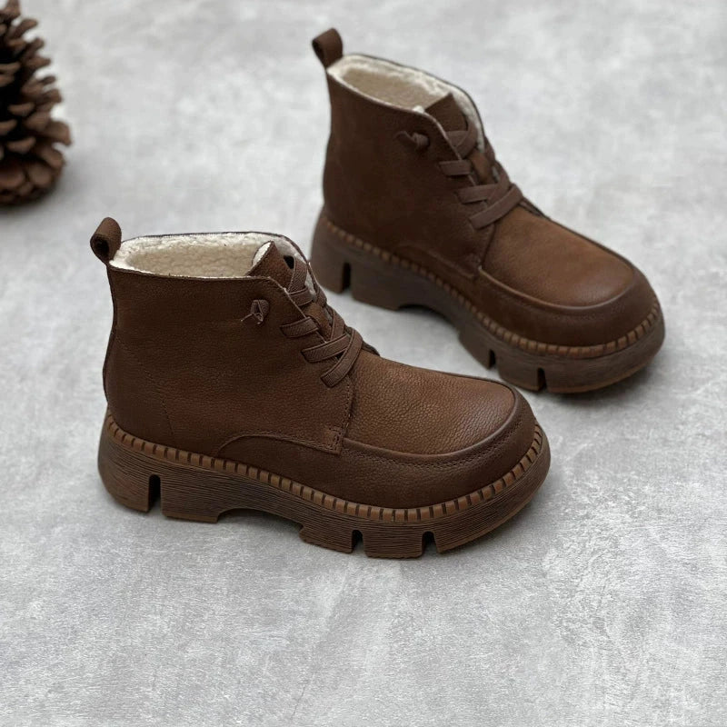 dwarves1873-22 Boots 5.5 Coffee Short Plush Lined
