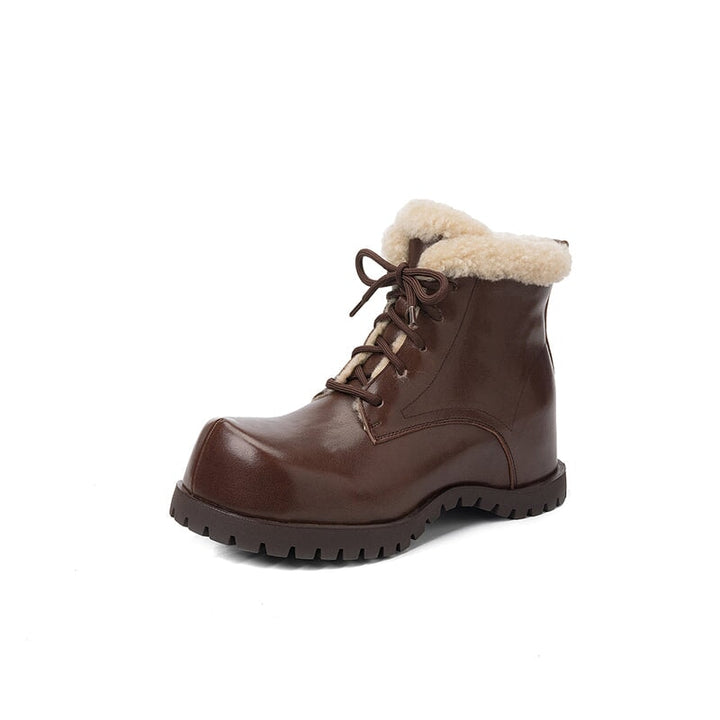 dwarves1922-2 Boots 5 Brown1 Faux Lambswool
