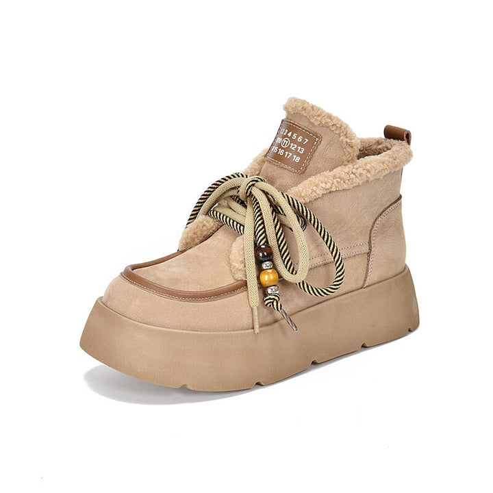 dwarves2404-1 Boots 5.5 Apricot Long Plush