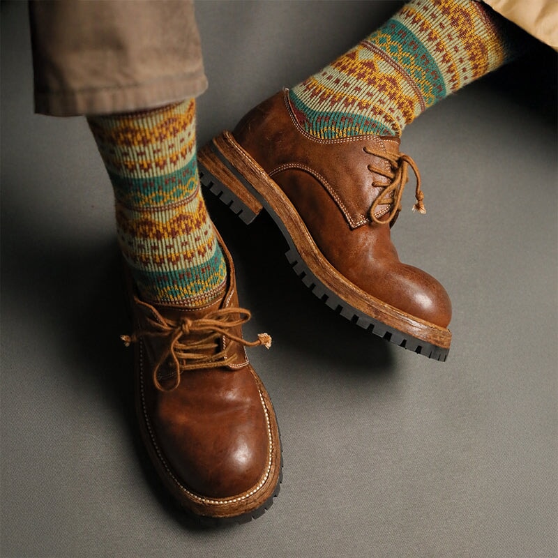 dwarves2526-3 Oxfords & Tie 5.5 Caramel