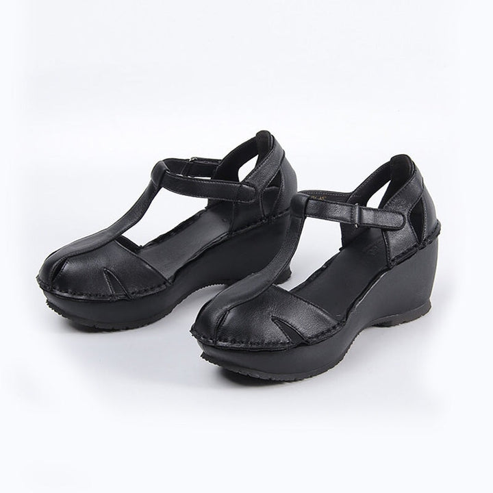 dwarves2544-1 Sandals 5.5 Black Sheepskin Leather