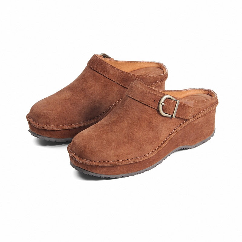 dwarves2548-1 Platforms 5.5 Brown Nubuck Cow Leather