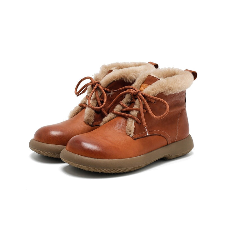 dwarves2731A-1 Boots 5.5 Brown Shearling Lined