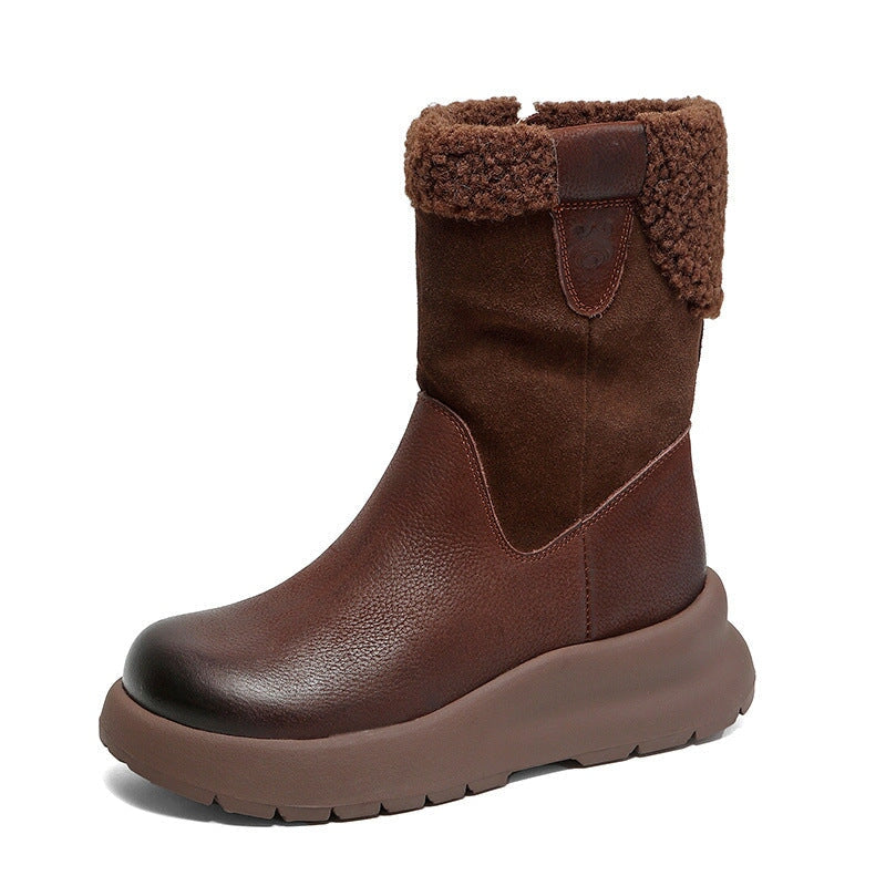 dwarves2783-2 Boots 5.5 Brown Short Plush