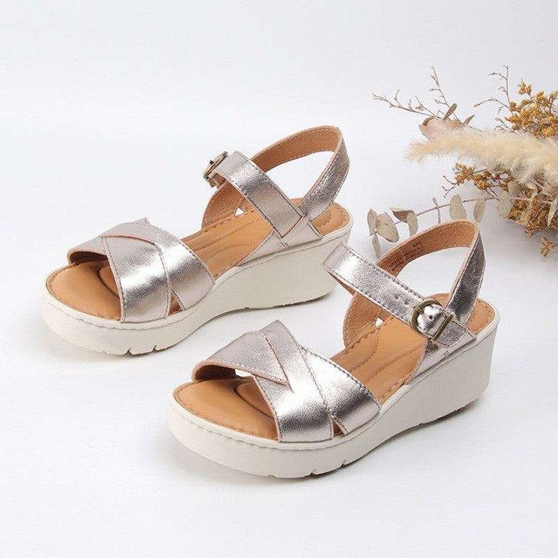 dwarves2983-2 Sandals 5.5 Champagne Gold Sheepskin Leather