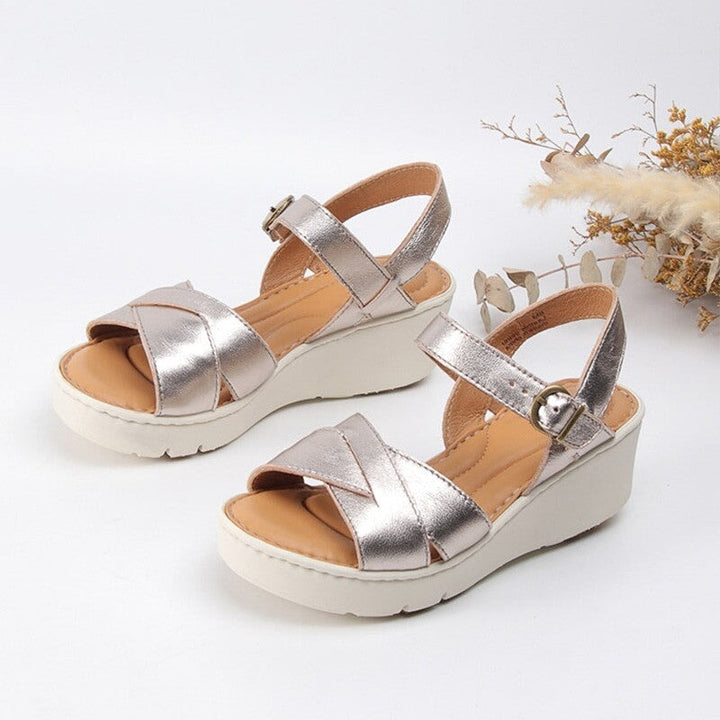 dwarves2983-2 Sandals 5.5 Champagne Gold Sheepskin Leather