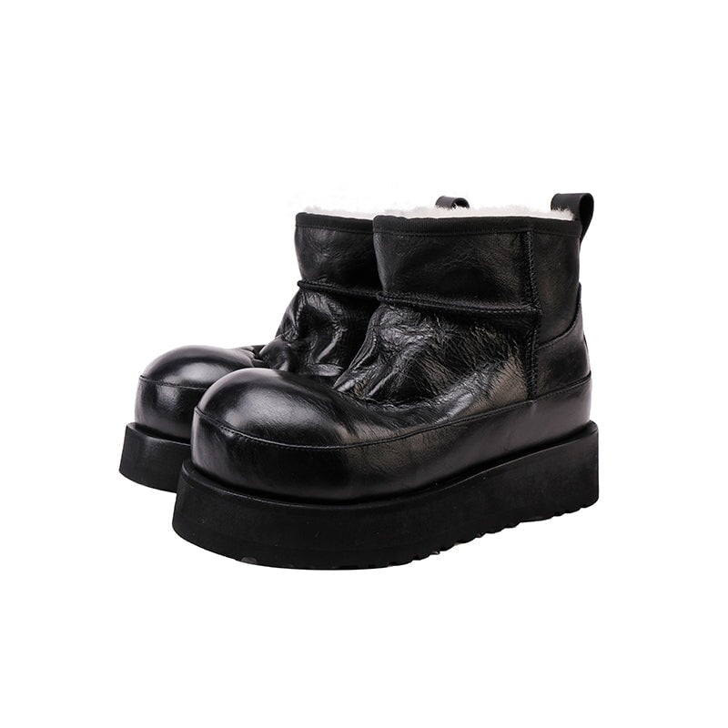 dwarves309-1 Boots 5.5 Black Fleece Lined