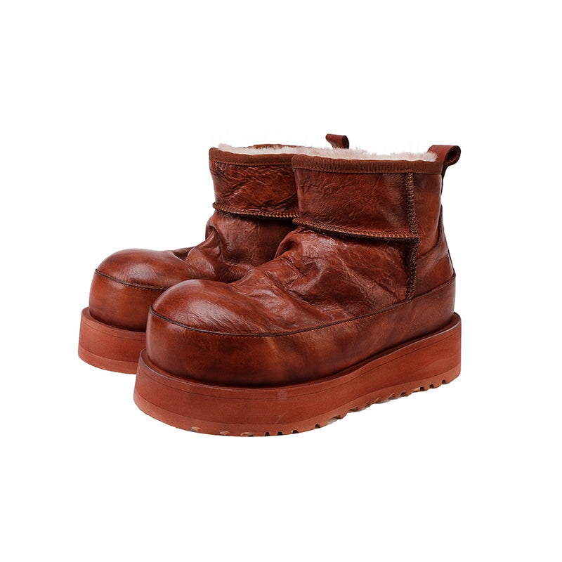 dwarves309-2 Boots 5.5 Brown Fleece Lined