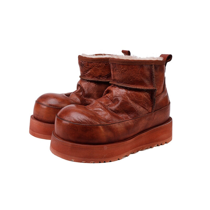 dwarves309-2 Boots 5.5 Brown Fleece Lined