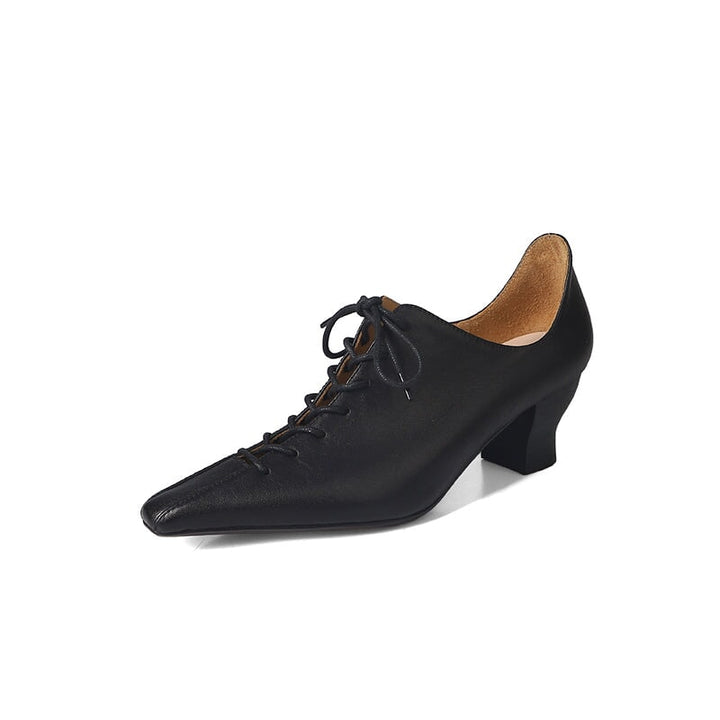 dwarves3097-2 Oxfords &amp; Tie 5.5 Black is Horse Leather