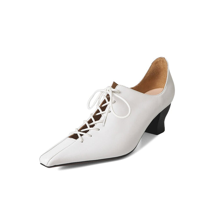 dwarves3097-3 Oxfords &amp; Tie 5.5 Beige is Cow Leather