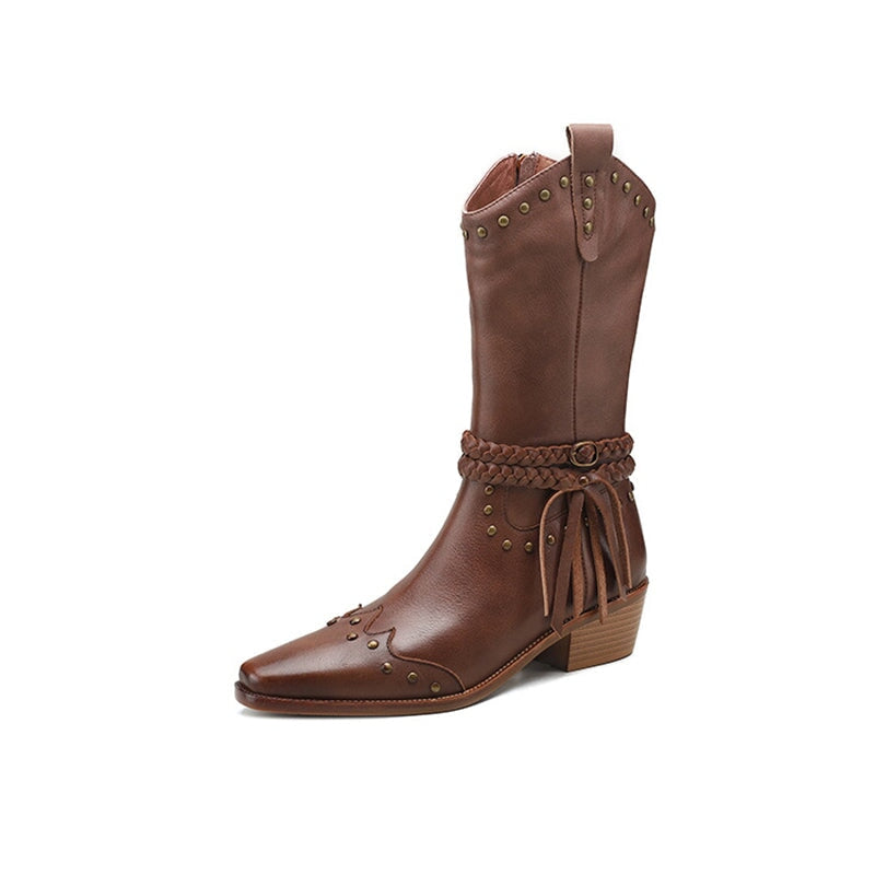 dwarves3210-2 Boots 5 Brown Leather Lined