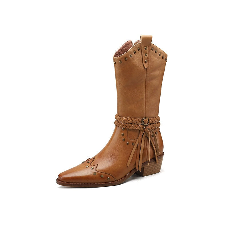 dwarves3210-3 Boots 5 Apricot Leather Lined