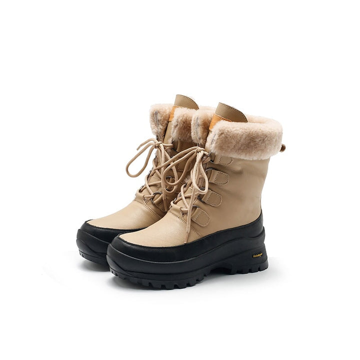 dwarves3217-1 Boots 5.5 Apricot Shearling Lined